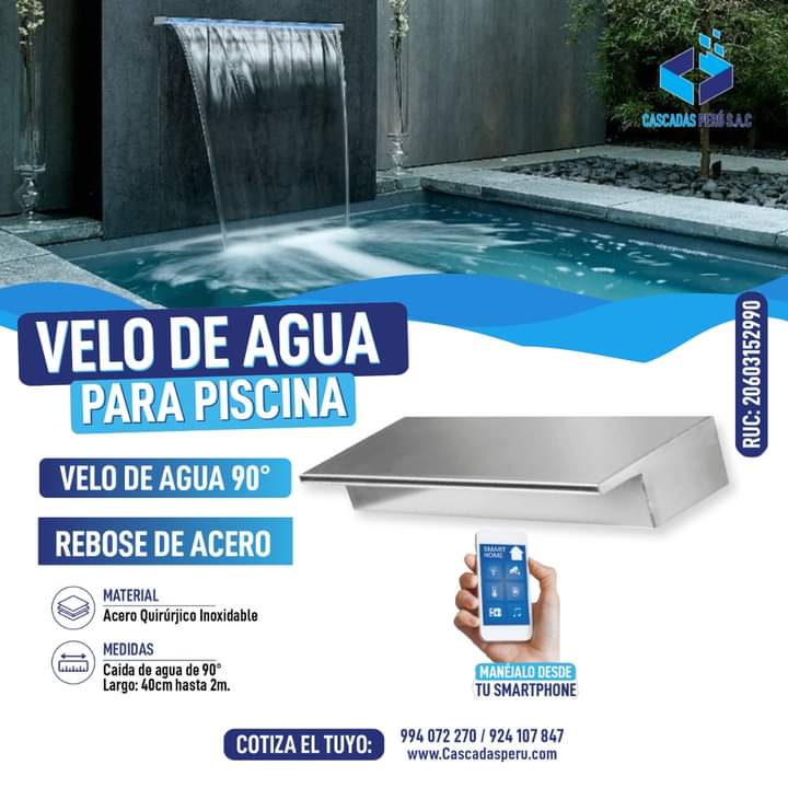 VELO DE AGUA EXTERIOR - VELO DE AGUA PARA PISCINA - VELOS DE AGUA PRECIOS